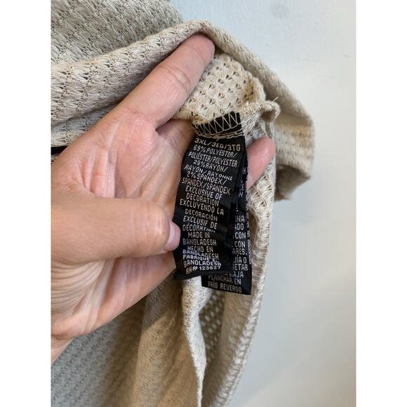 Malibu Men’s Shirt Button Down Textured Fabric Short Sleeve Beige Size 3XL NWT - Picture 7 of 12